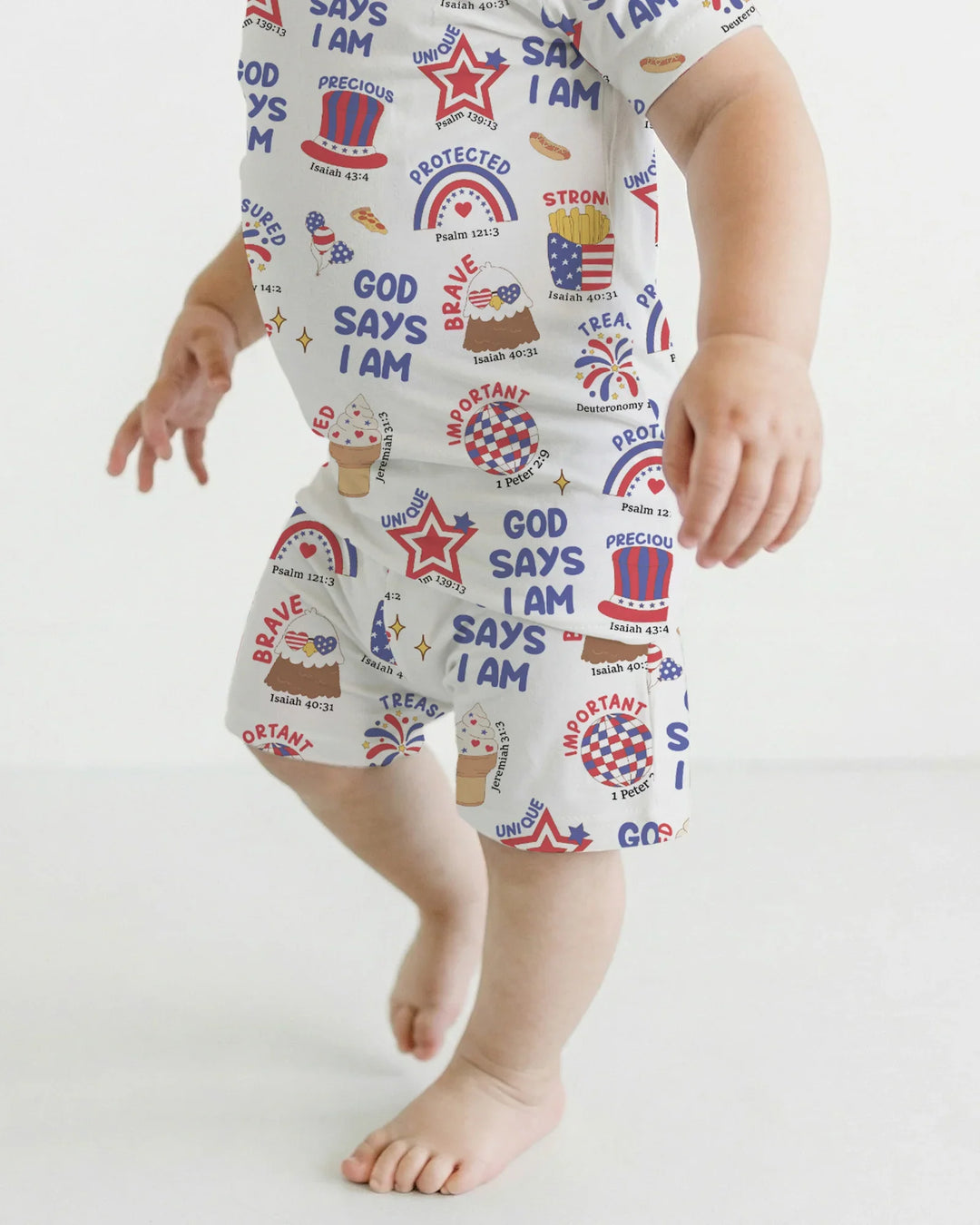 Zweiteiliges, kurzärmliges Pyjama-Set mit Marienkäfern