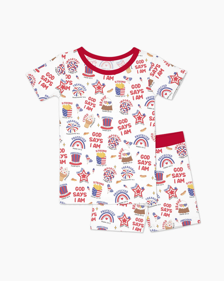 Zweiteiliges, kurzärmliges Pyjama-Set mit Marienkäfern