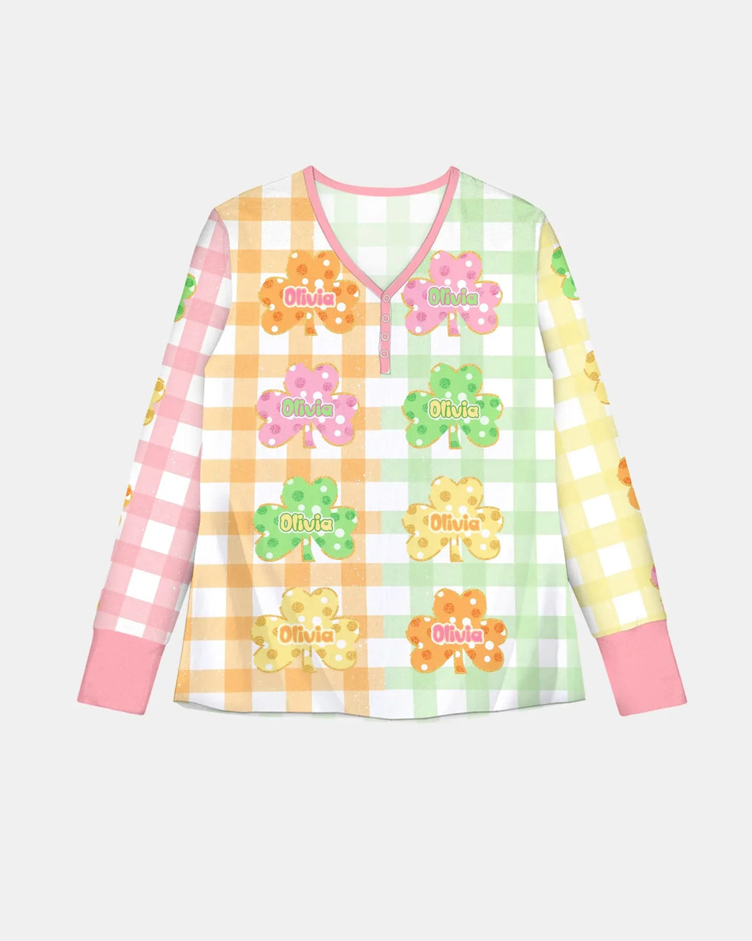 Glücksklee Bambus Damen Pyjama-Set