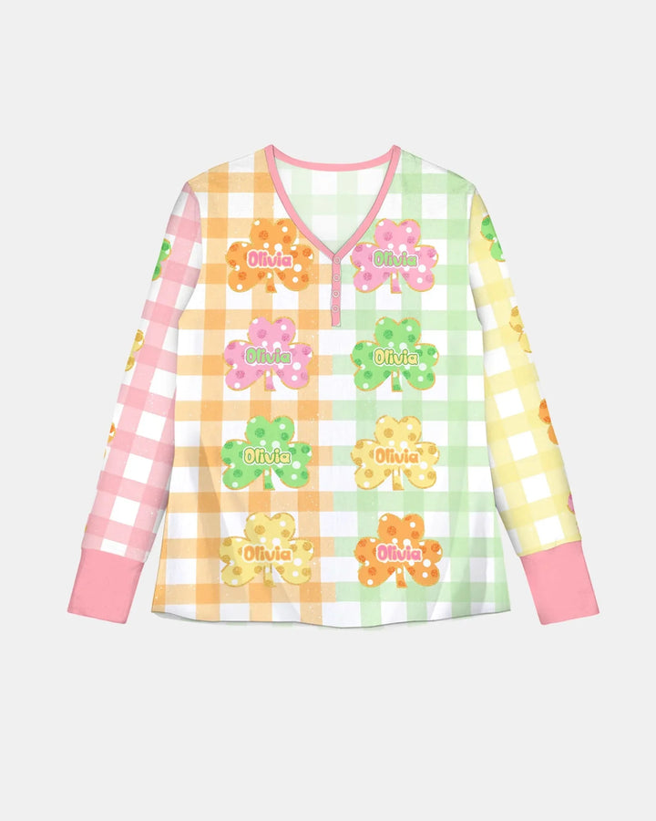 Glücksklee Bambus Damen Pyjama-Set
