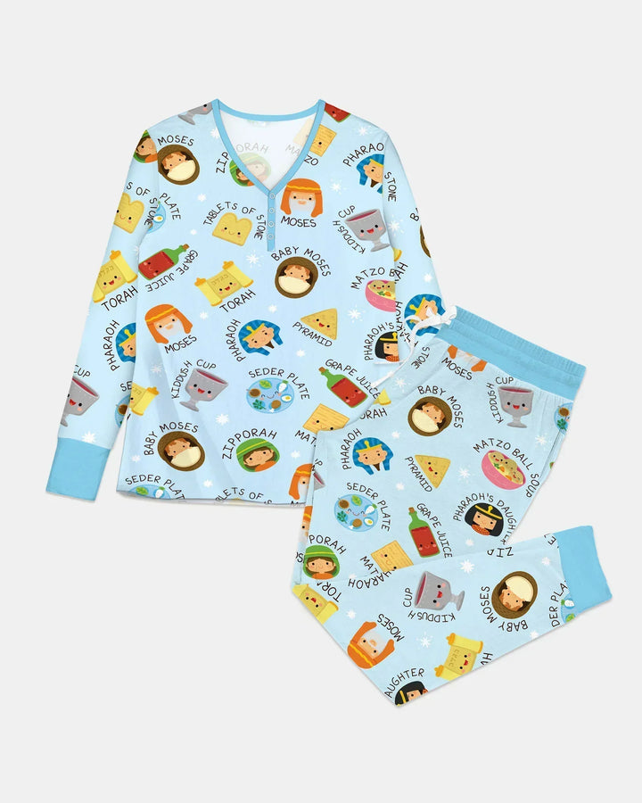 Cute Passover Characters Bamboo Women Pajama Set
