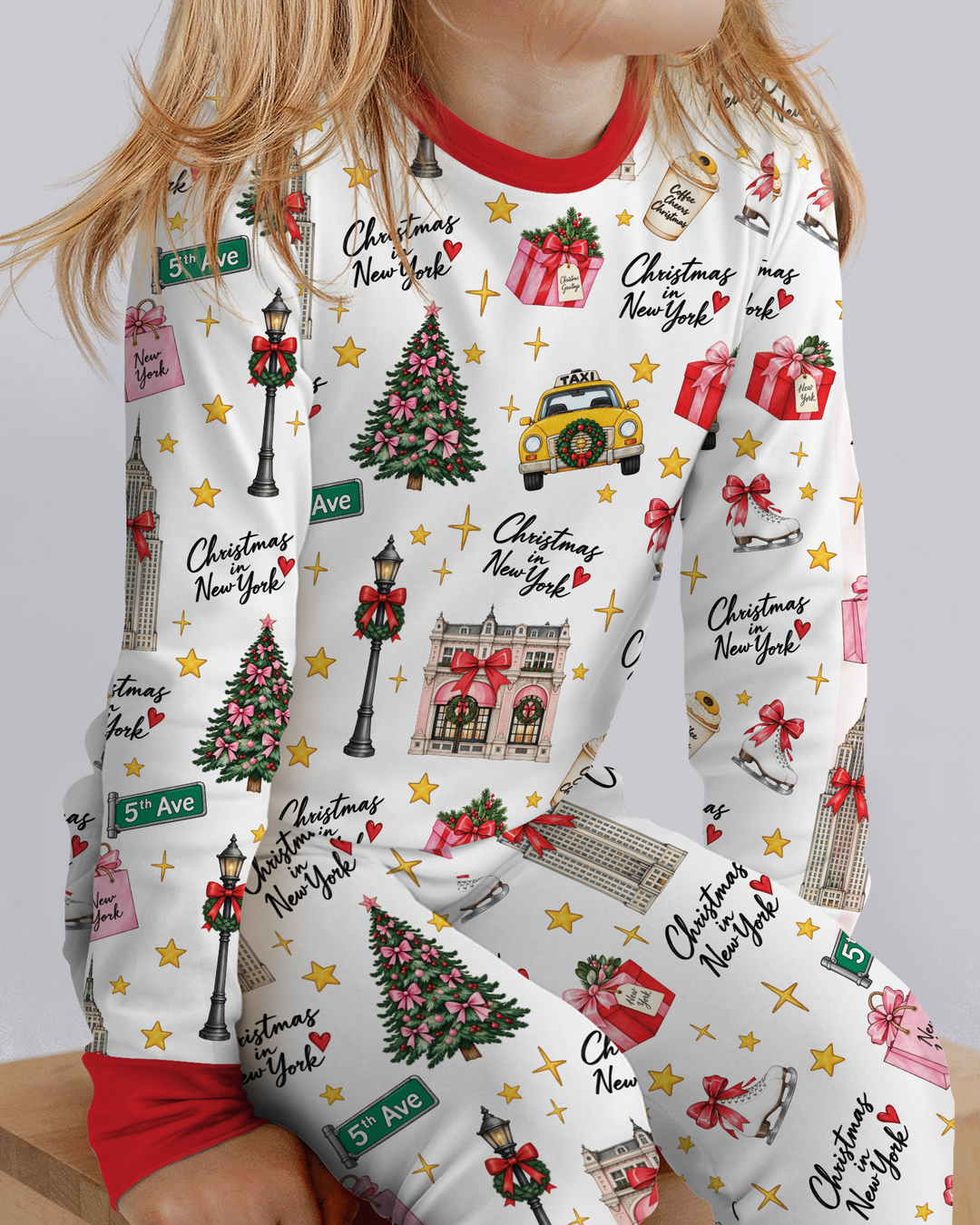 Christmas In NYC Bamboo Two Piece Long Sleeve Pajama Set