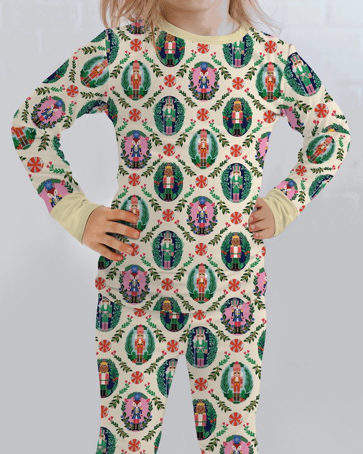 Whimsical Nutcracker Bamboo Two Piece Long Sleeve Pajama Set