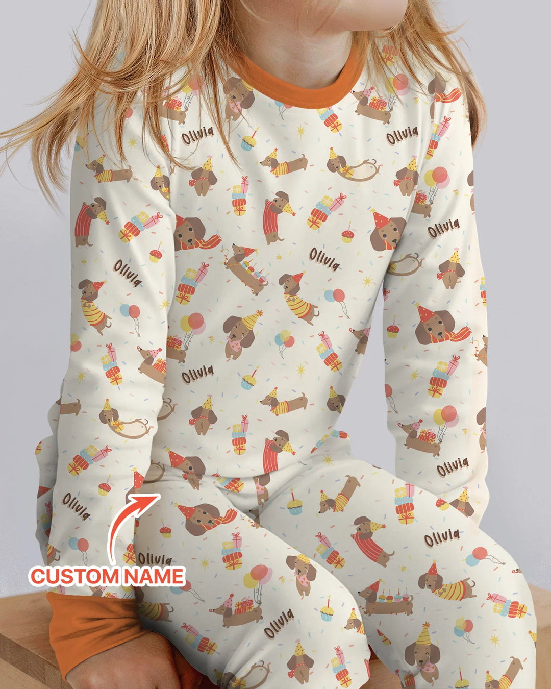 Zweiteiliges Langarm-Pyjama-Set mit Sommerfrüchten