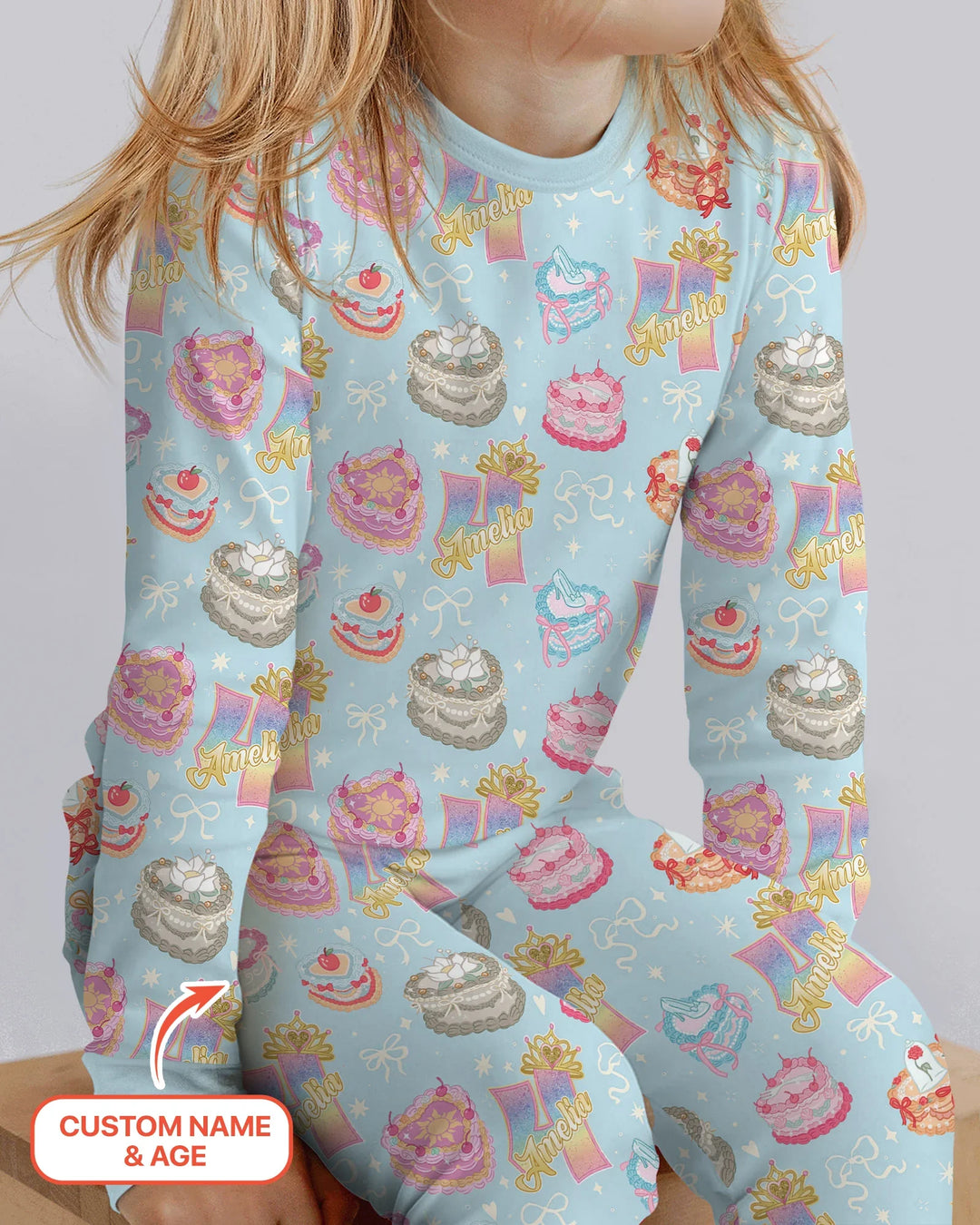 Zweiteiliges Langarm-Pyjama-Set mit Sommerfrüchten