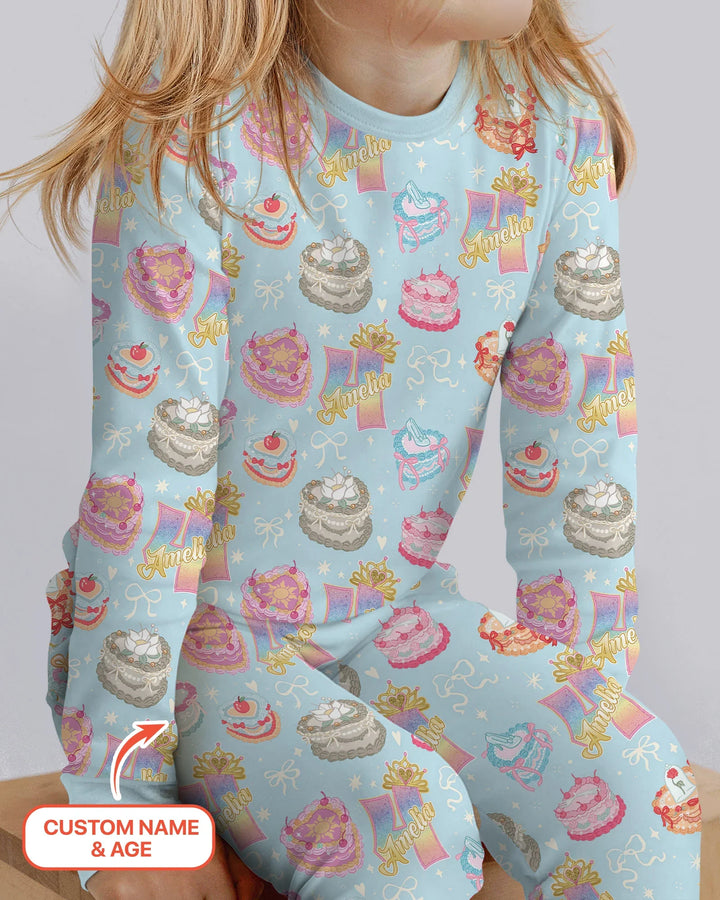 Zweiteiliges Langarm-Pyjama-Set mit Sommerfrüchten