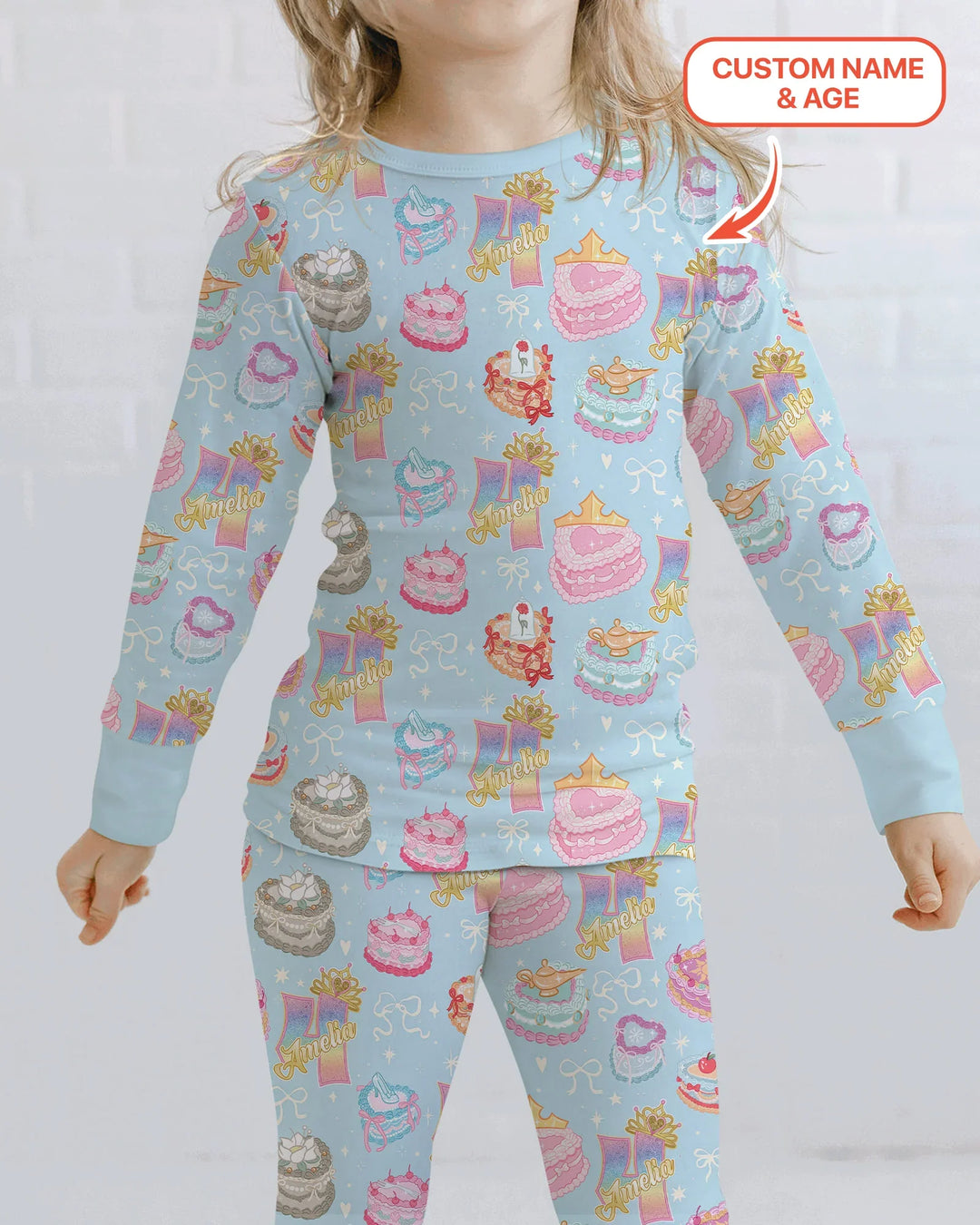 Zweiteiliges Langarm-Pyjama-Set mit Sommerfrüchten