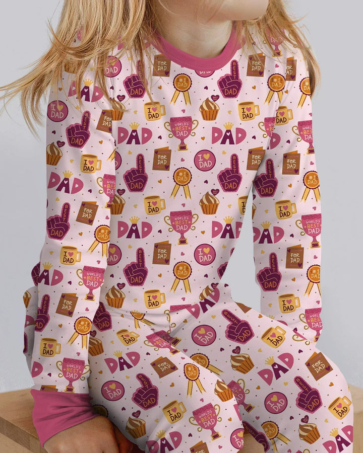 Zweiteiliges Langarm-Pyjama-Set mit Sommerfrüchten