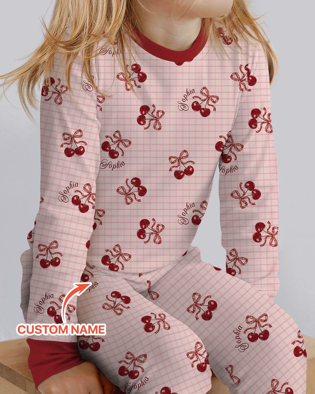 Zweiteiliges Langarm-Pyjama-Set mit Sommerfrüchten