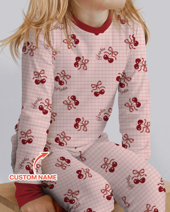 Zweiteiliges Langarm-Pyjama-Set mit Sommerfrüchten