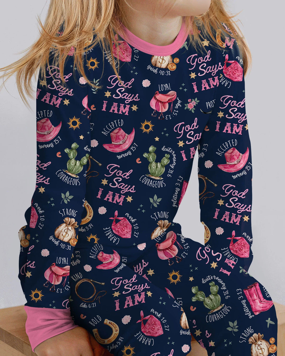 Zweiteiliges Langarm-Pyjama-Set mit Sommerfrüchten