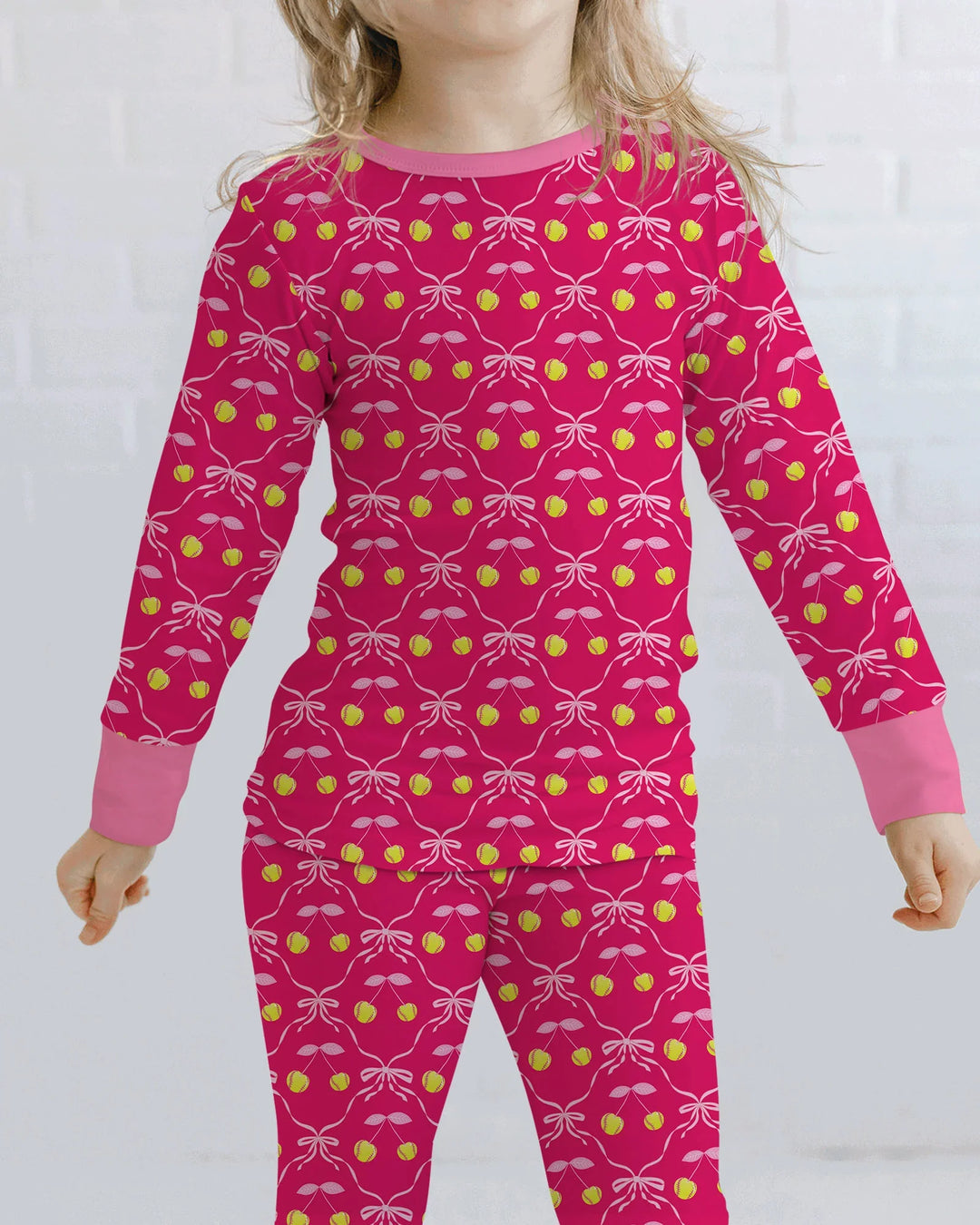 Zweiteiliges Langarm-Pyjama-Set mit Sommerfrüchten