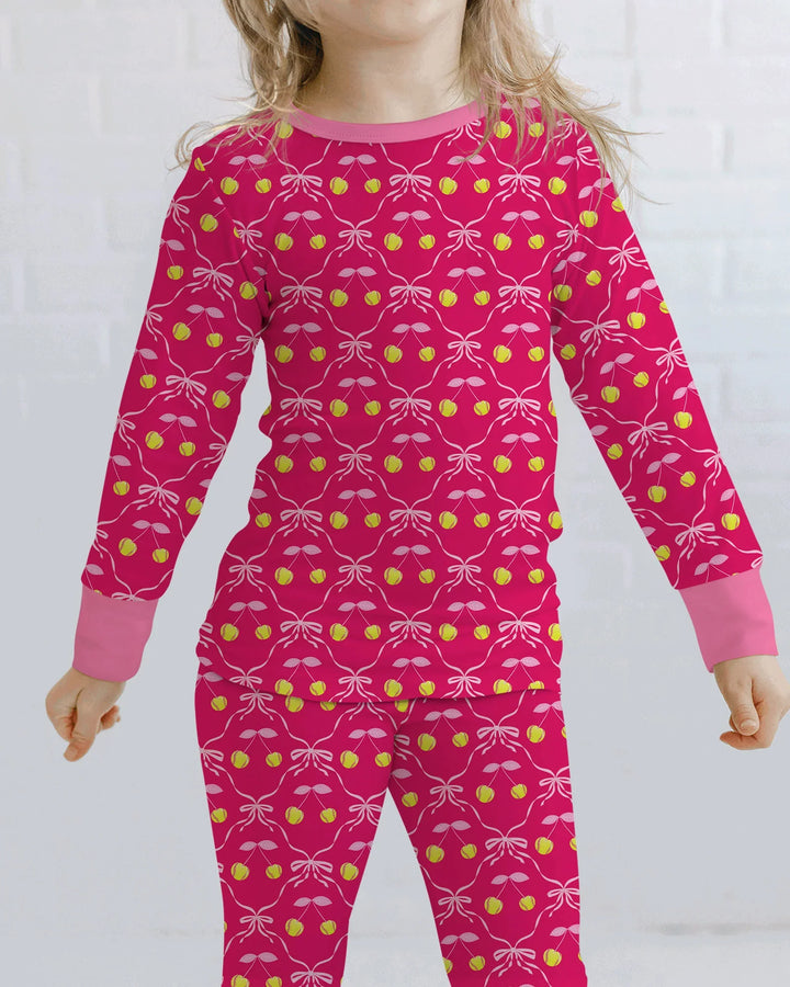 Zweiteiliges Langarm-Pyjama-Set mit Sommerfrüchten