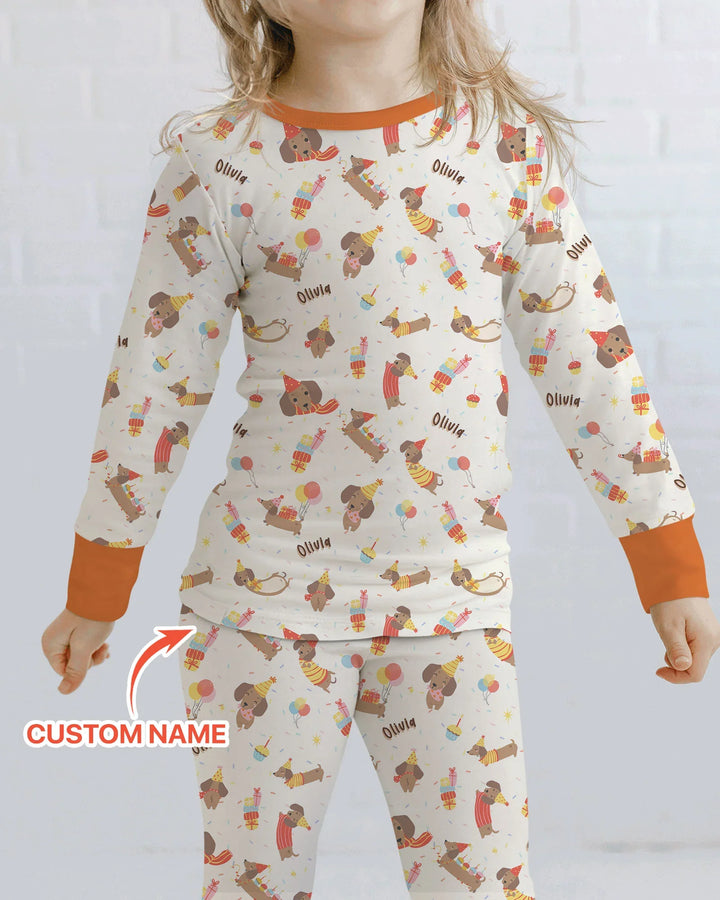Zweiteiliges Langarm-Pyjama-Set mit Sommerfrüchten