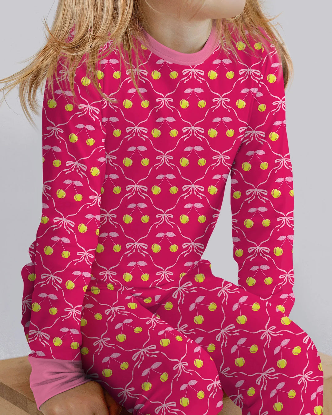 Zweiteiliges Langarm-Pyjama-Set mit Sommerfrüchten