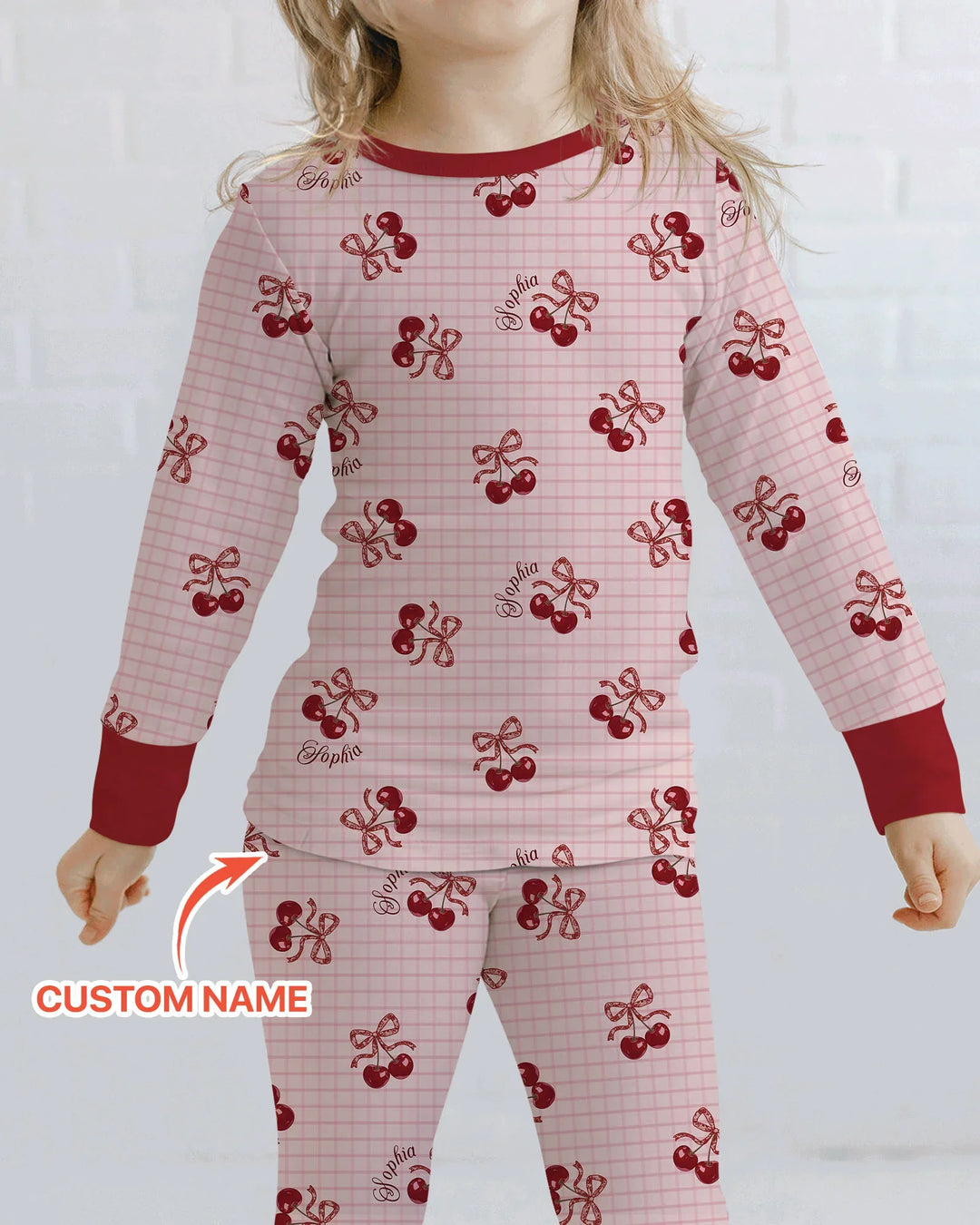Zweiteiliges Langarm-Pyjama-Set mit Sommerfrüchten