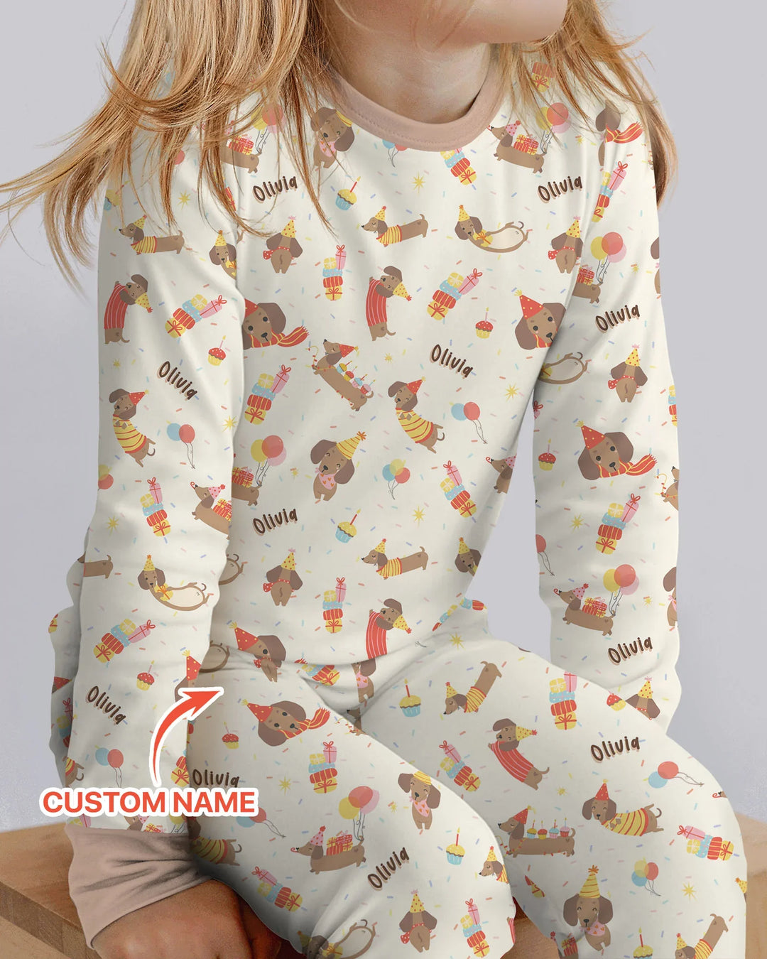 Zweiteiliges Langarm-Pyjama-Set mit Sommerfrüchten