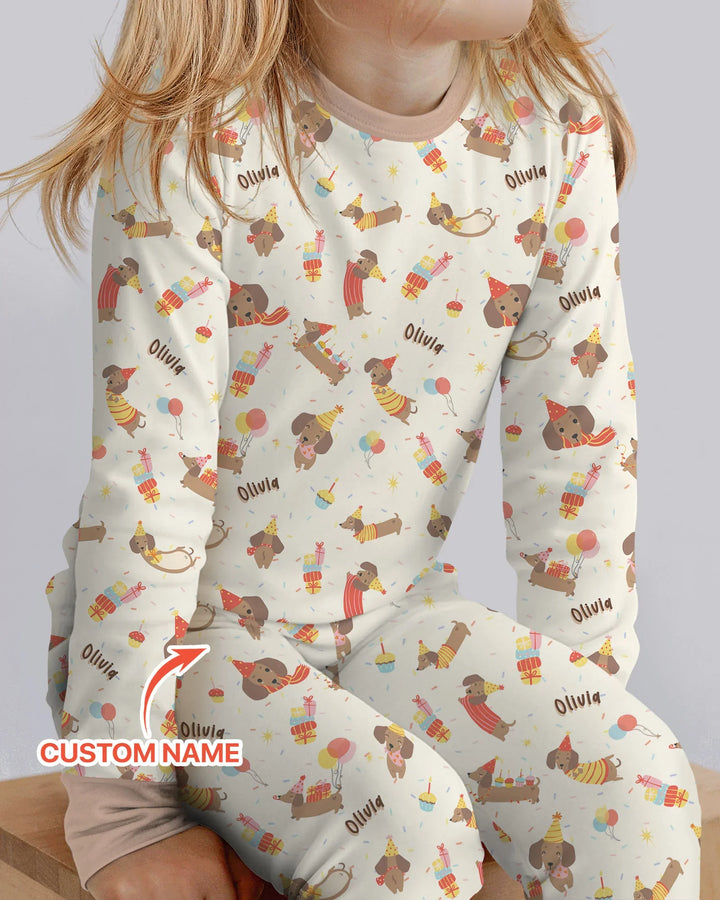 Zweiteiliges Langarm-Pyjama-Set mit Sommerfrüchten