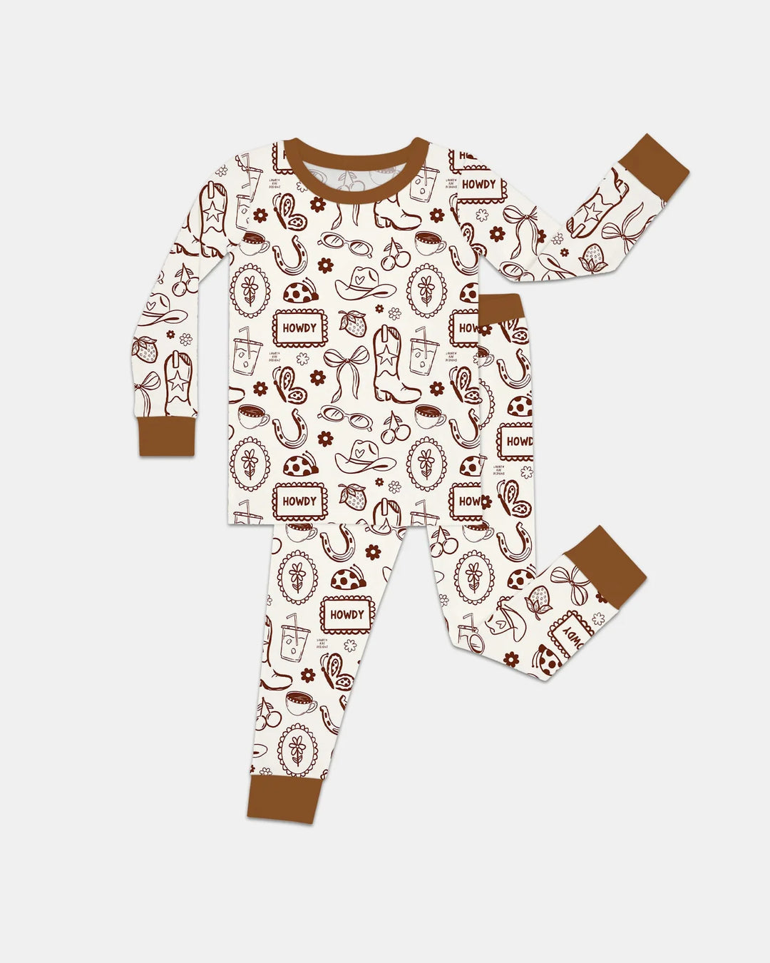 Doodle Wild West Cowgirl Bamboo Two Piece Long Sleeve Pajama Set