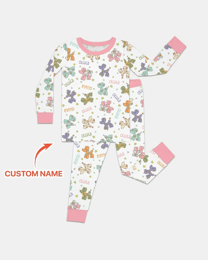 Zweiteiliges Langarm-Pyjama-Set mit Sommerfrüchten