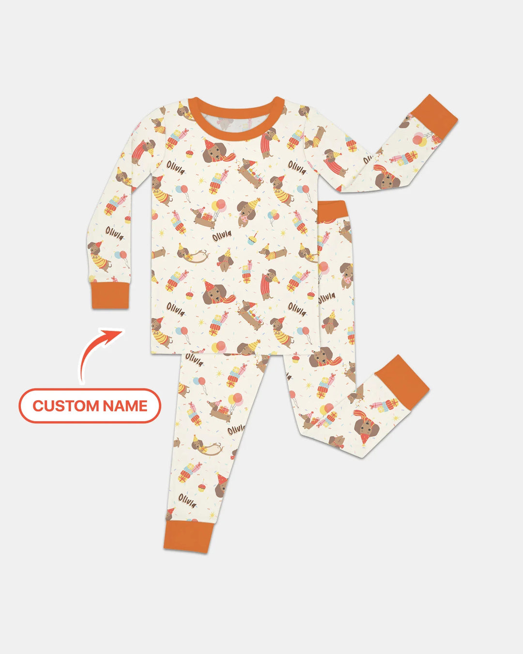 Zweiteiliges Langarm-Pyjama-Set mit Sommerfrüchten