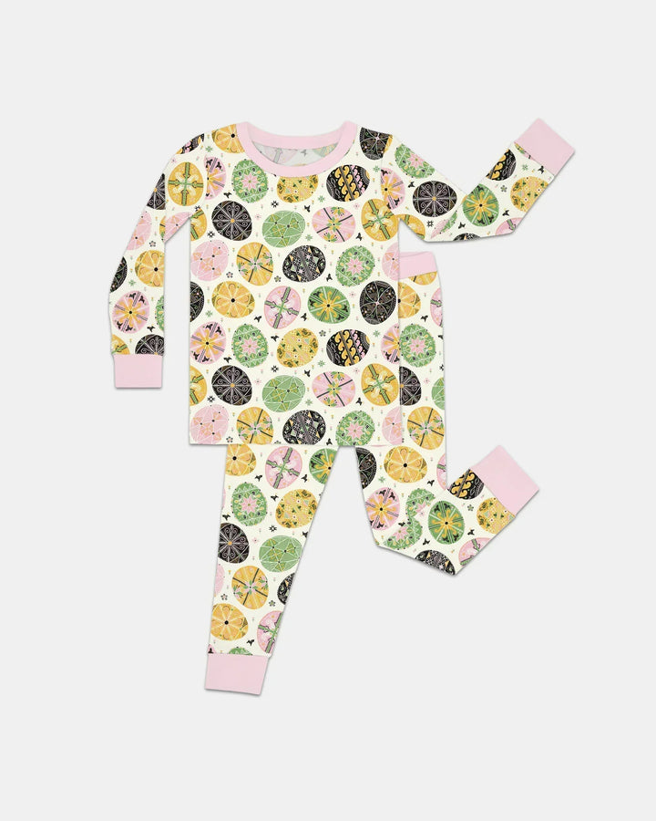 Zweiteiliges Langarm-Pyjama-Set mit Sommerfrüchten