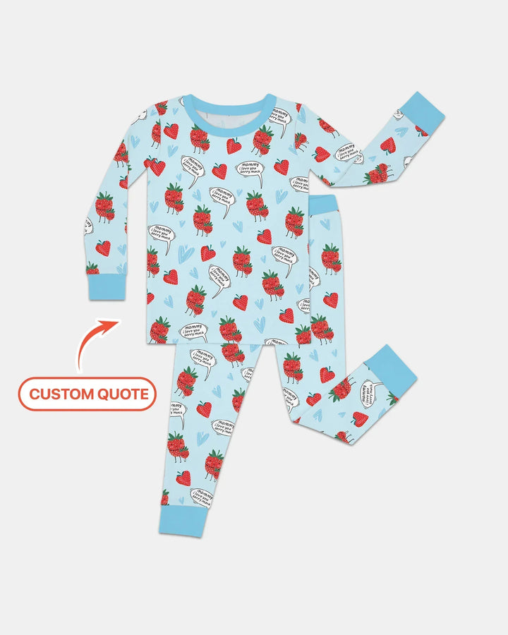I love you berry much Bamboo Two Piece Long Sleeve Pajama Set