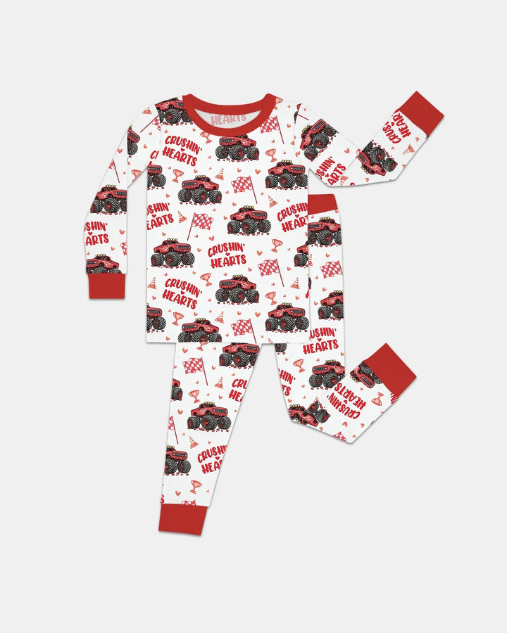 Zweiteiliges Langarm-Pyjama-Set mit Sommerfrüchten