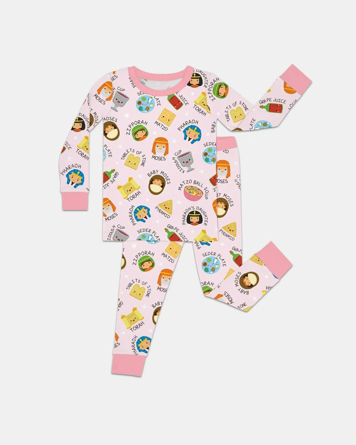 Zweiteiliges Langarm-Pyjama-Set mit Sommerfrüchten