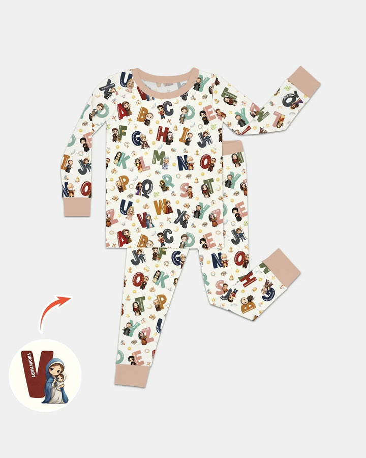Zweiteiliges Langarm-Pyjama-Set mit Sommerfrüchten