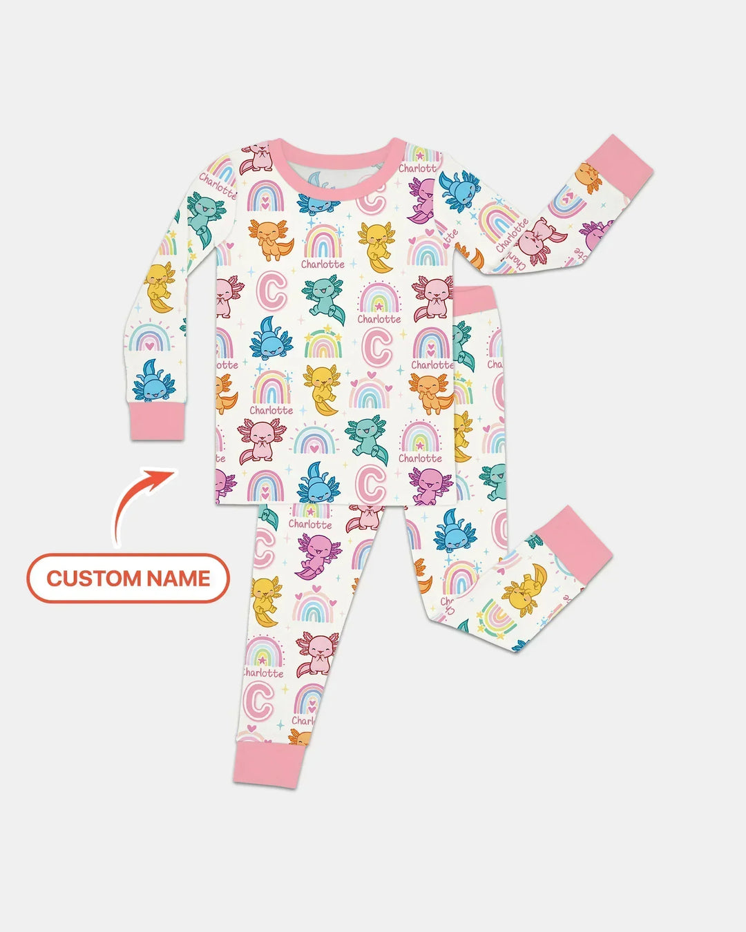 Zweiteiliges Langarm-Pyjama-Set mit Sommerfrüchten
