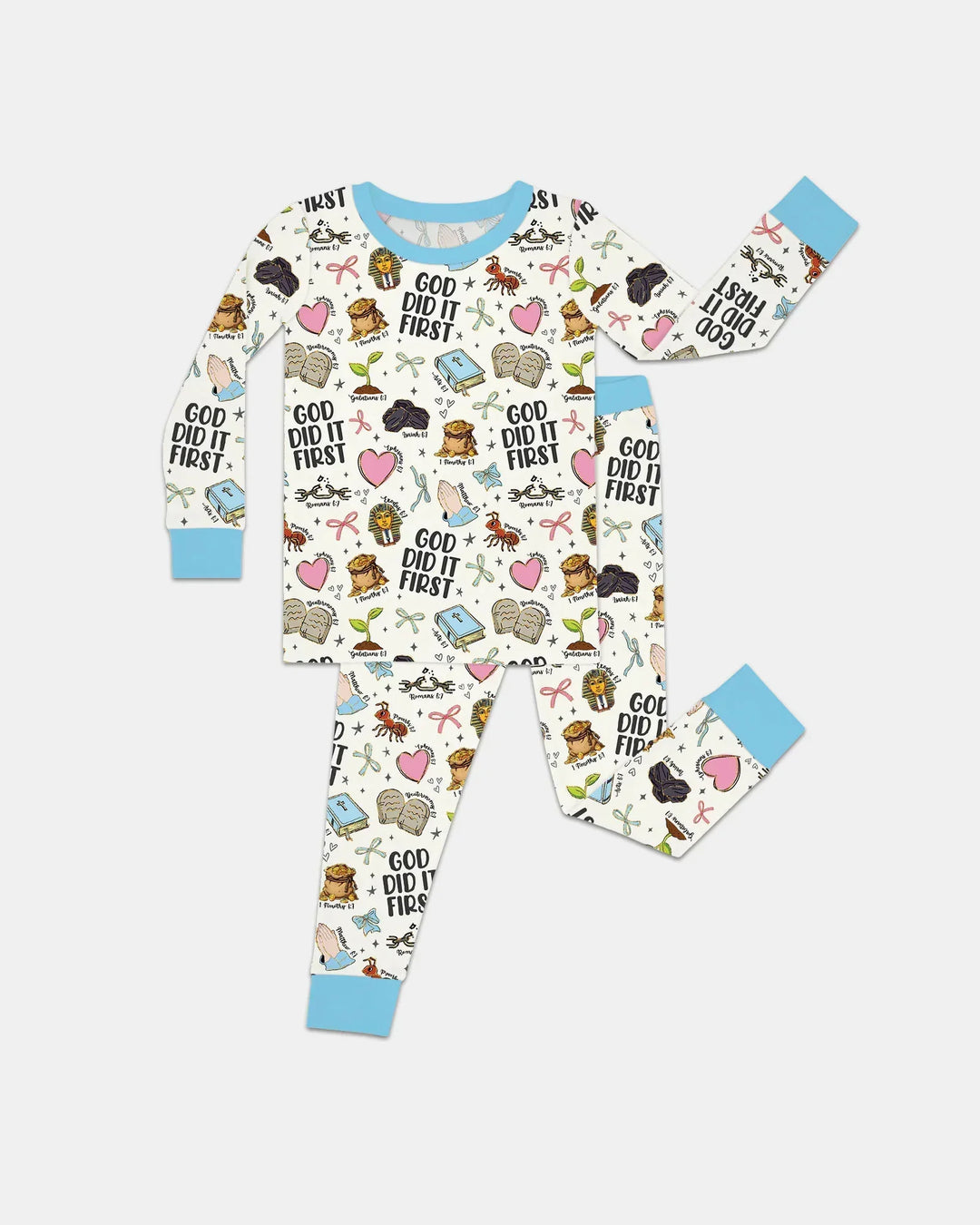 Zweiteiliges Langarm-Pyjama-Set mit Sommerfrüchten