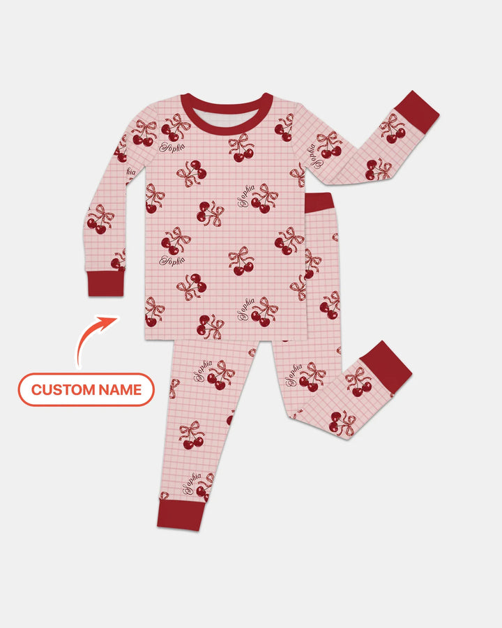 Zweiteiliges Langarm-Pyjama-Set mit Sommerfrüchten