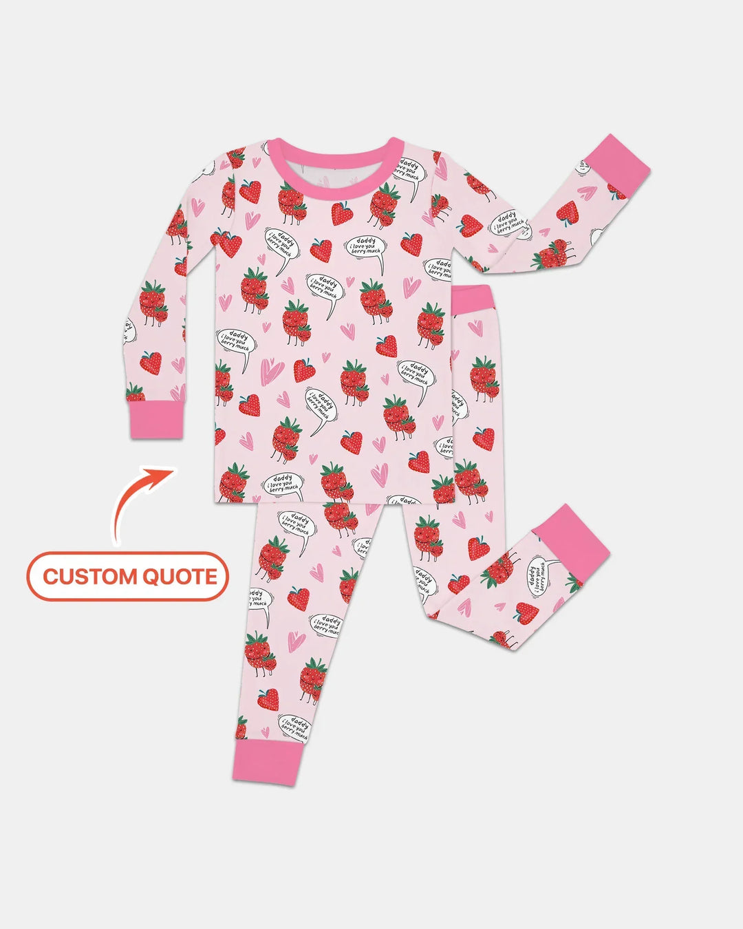 I love you berry much Bamboo Two Piece Long Sleeve Pajama Set