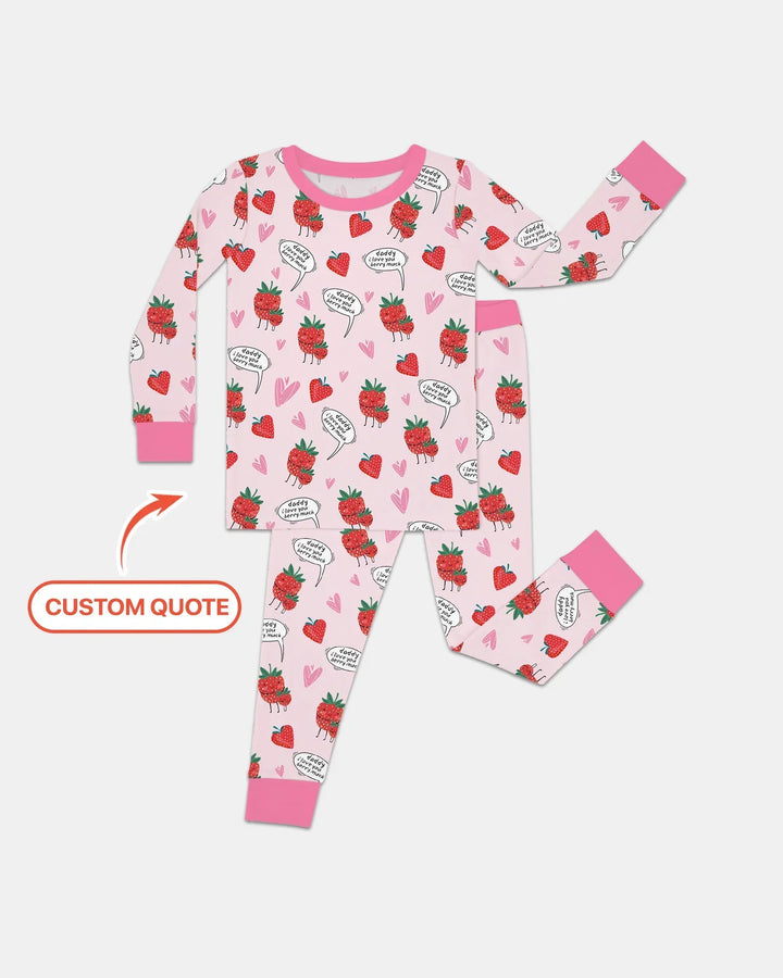 I love you berry much Bamboo Two Piece Long Sleeve Pajama Set