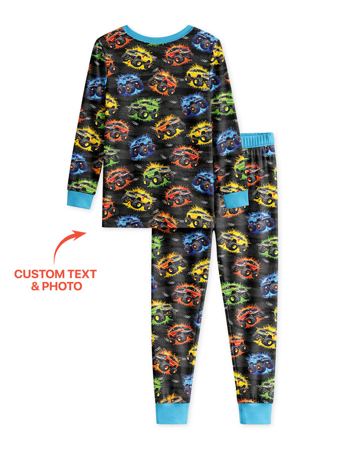 Birthday Truck Rally Bamboo Two Piece Long Sleeve Pajama Set