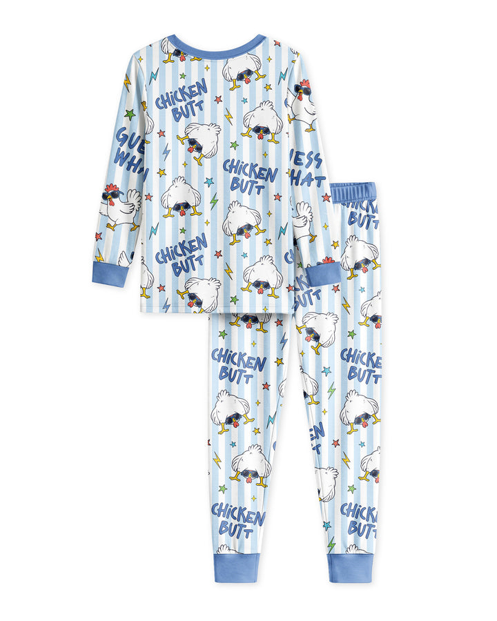 Guess What? Chicken Butt! Bamboo Two Piece Long Sleeve Pajama Set
