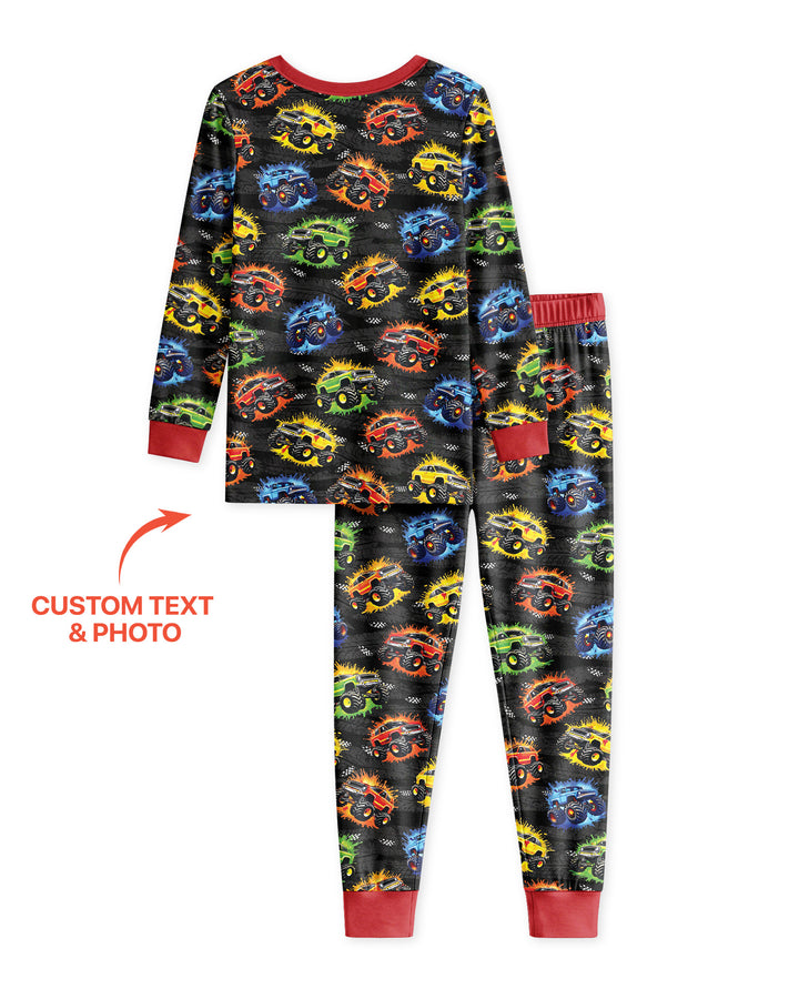 Birthday Truck Rally Bamboo Two Piece Long Sleeve Pajama Set