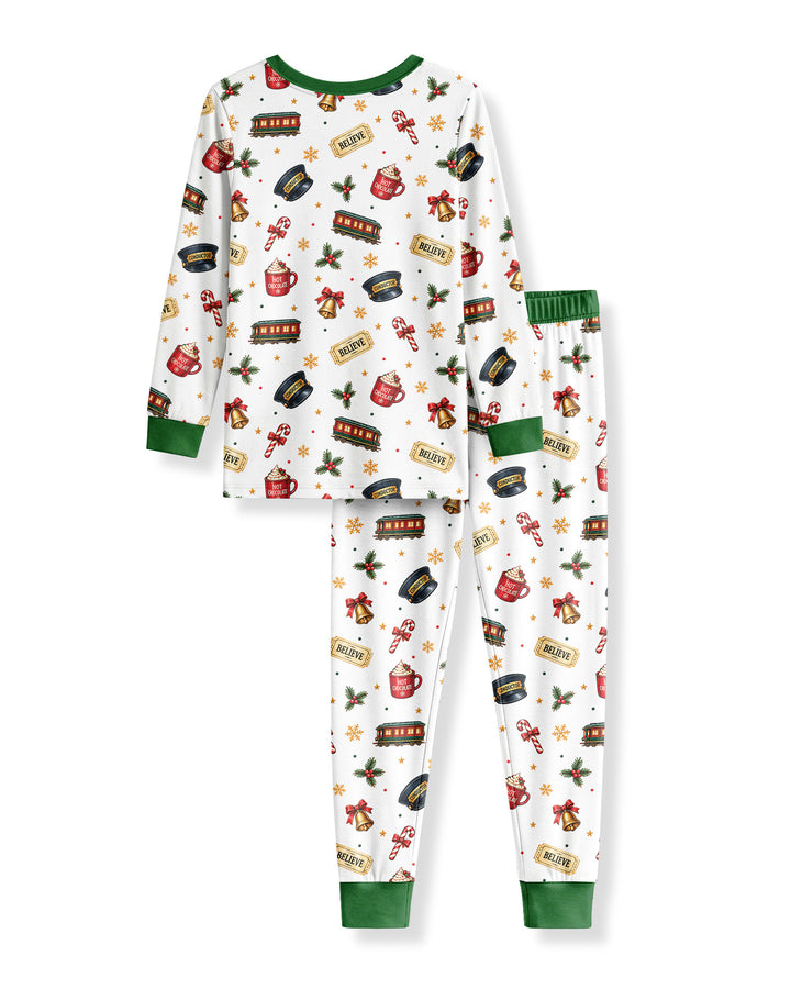 All Aboard Christmas Express Bamboo Two Piece Long Sleeve Pajama Set