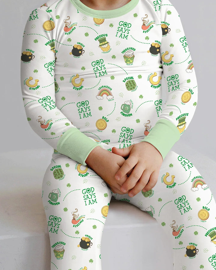 Zweiteiliges Langarm-Pyjama-Set mit Sommerfrüchten