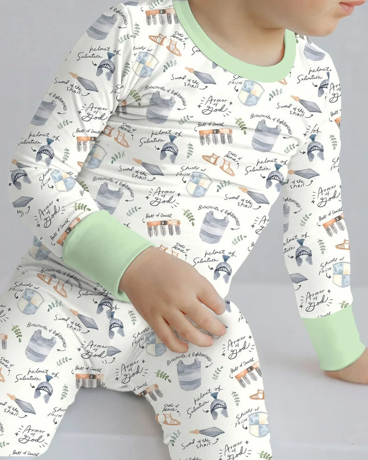 Zweiteiliges Langarm-Pyjama-Set mit Sommerfrüchten