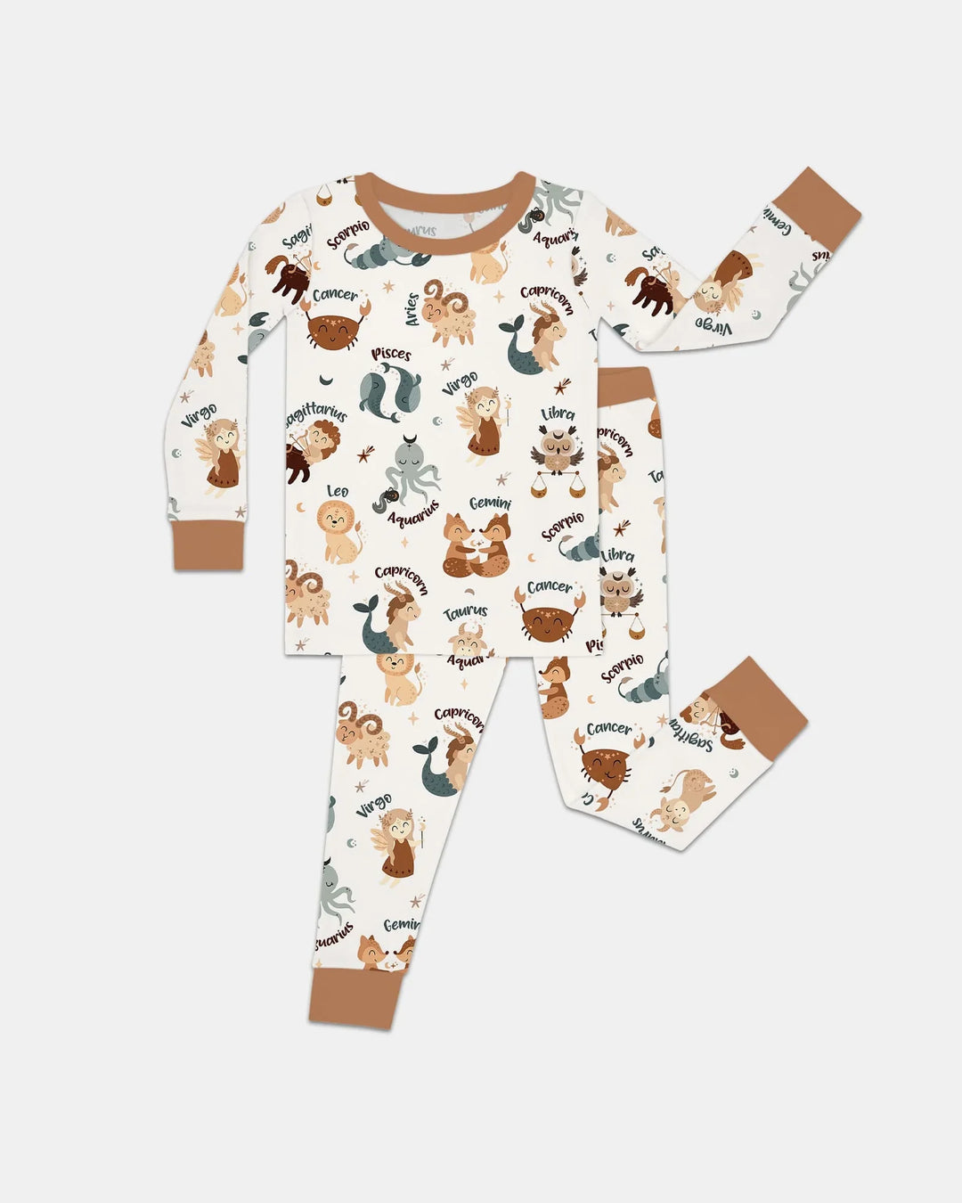 Zweiteiliges Langarm-Pyjama-Set mit Sommerfrüchten