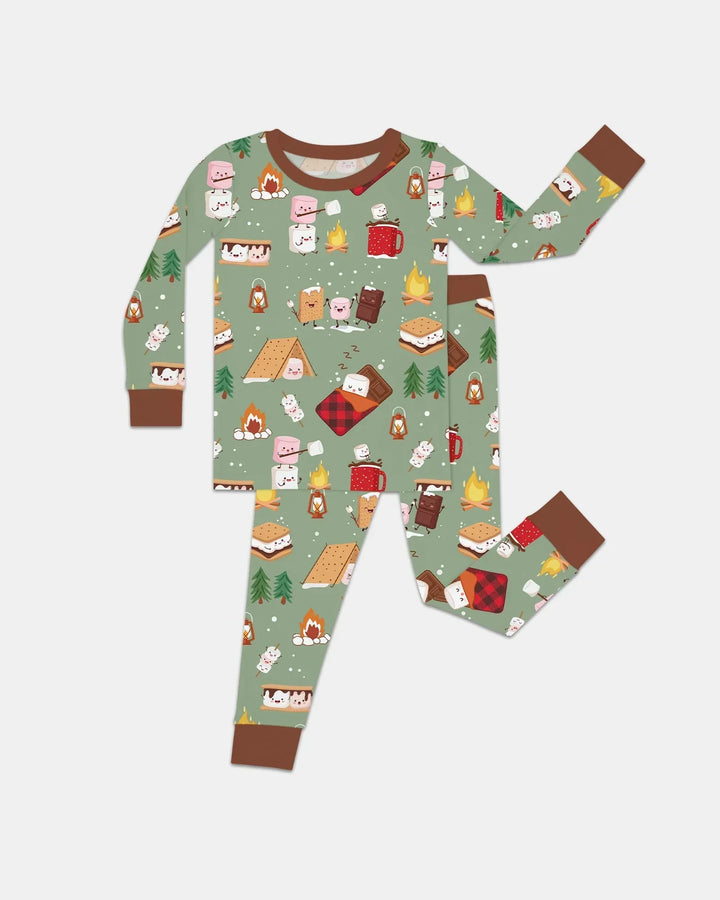 Zweiteiliges Langarm-Pyjama-Set mit Sommerfrüchten