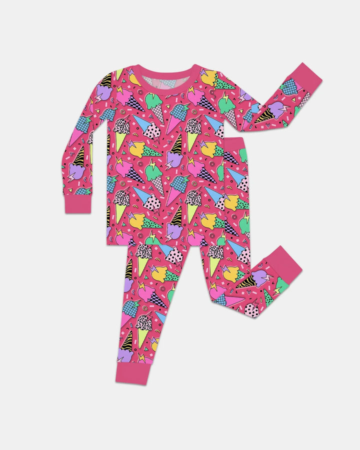Zweiteiliges Langarm-Pyjama-Set mit Sommerfrüchten