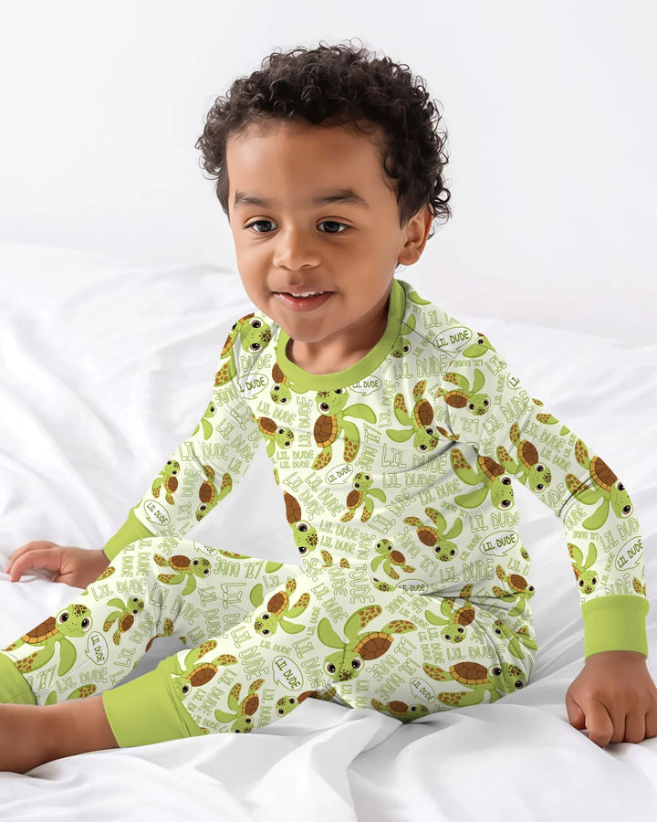 Zweiteiliges Langarm-Pyjama-Set mit Sommerfrüchten