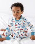 Zweiteiliges Langarm-Pyjama-Set mit Sommerfrüchten