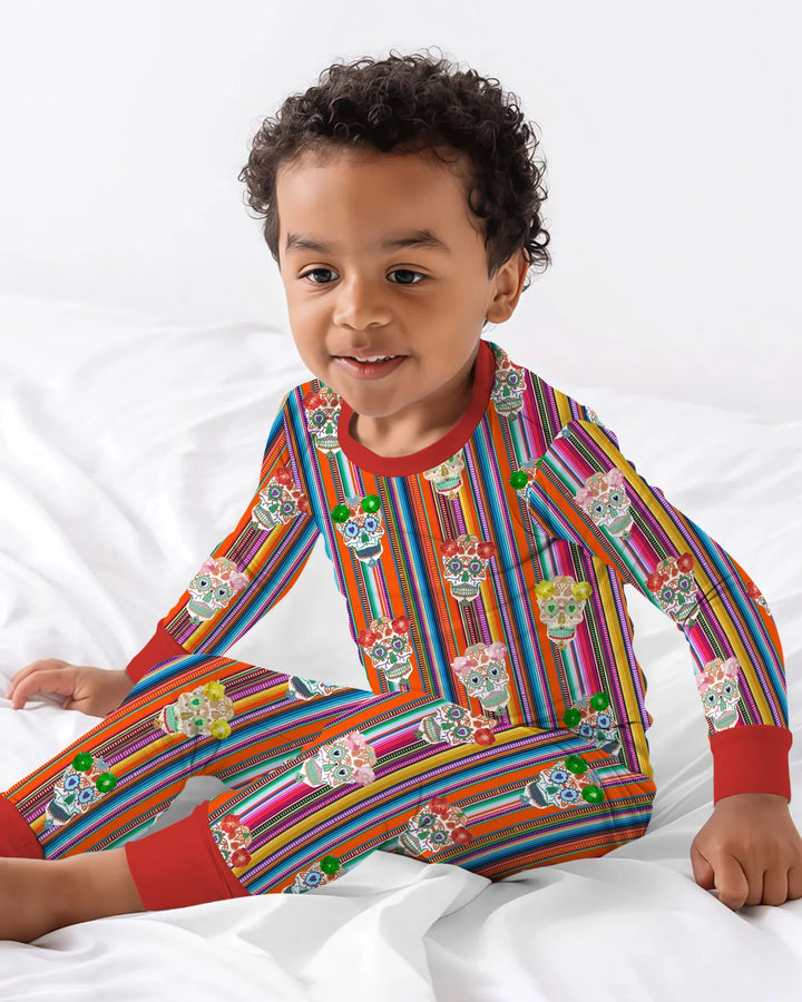 Zweiteiliges Langarm-Pyjama-Set mit Sommerfrüchten