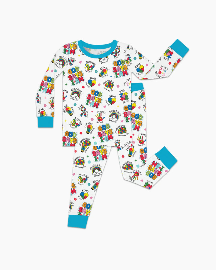 Zweiteiliges Langarm-Pyjama-Set mit Sommerfrüchten