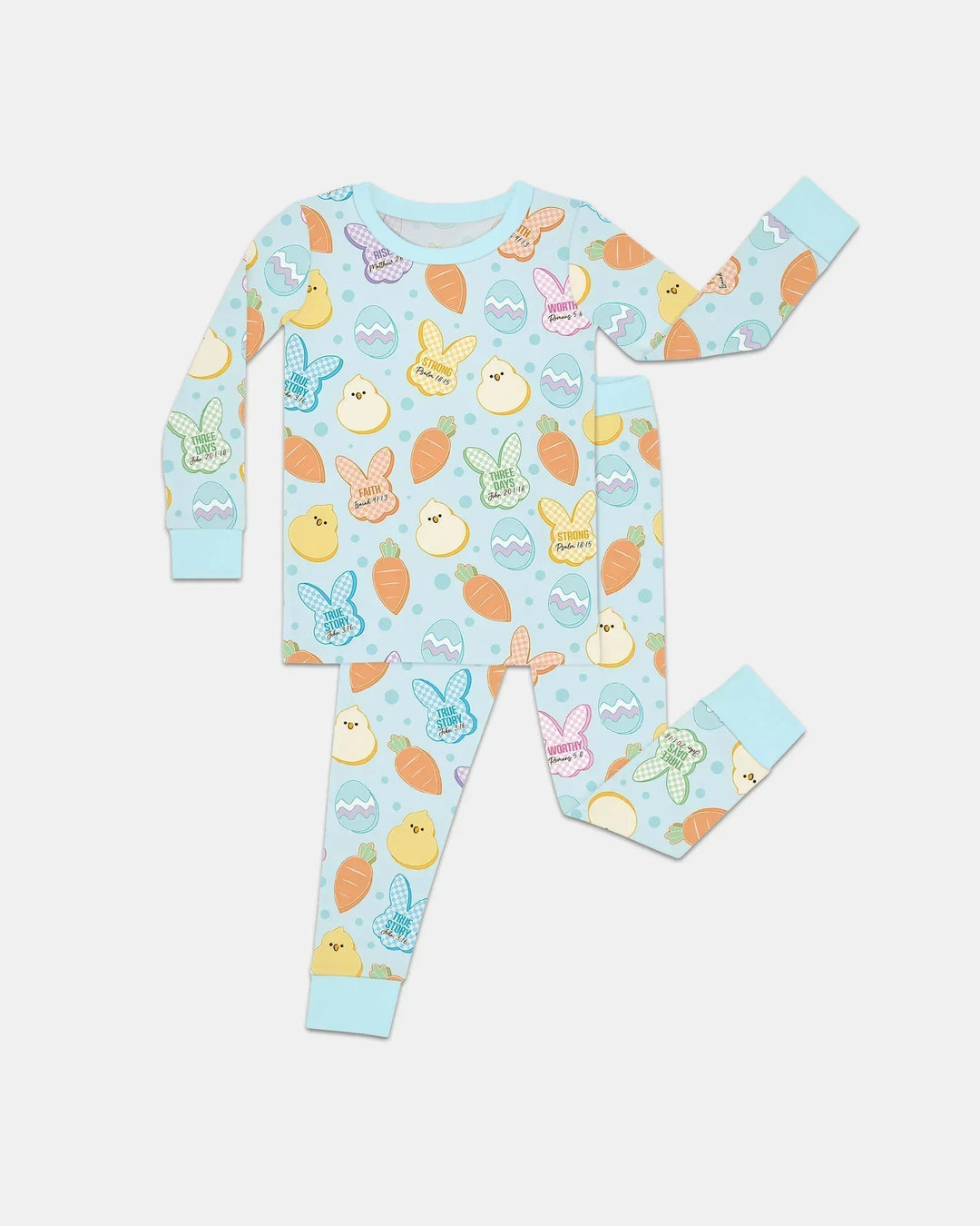 Easter Christian Bunny Bamboo Two Piece Long Sleeve Pajama Set