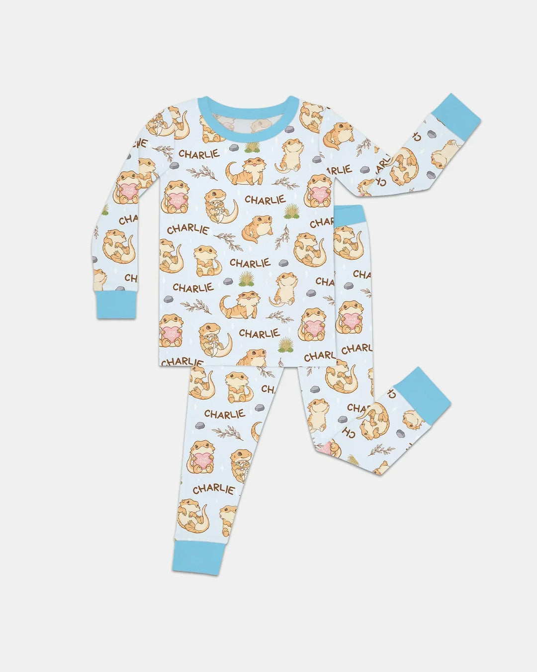 Zweiteiliges Langarm-Pyjama-Set mit Sommerfrüchten